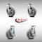Service Caster 8 Inch SS Thermoplastic Rubber Swivel Caster Set with Roller Bearing 2 Brake SCC SCC-SS30S820-TPRRF-2-TLB-2 - alternate 2